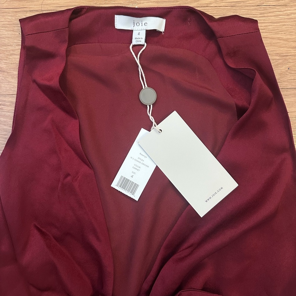 Joie Burgundy High Low Dress - Size 4 - Never worn! - Picture 3 of 5